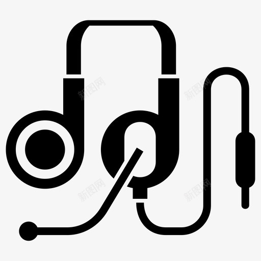 耳机音频客户服务图标svg_新图网 https://ixintu.com 声音 客户服务 耳机 音乐 音频