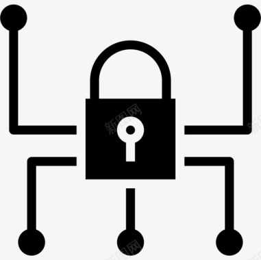 挂锁网络和安全6填充图标图标