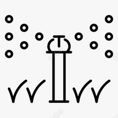 自动洒水器花园草坪图标图标