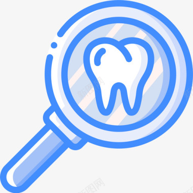 牙齿牙科7蓝色图标图标