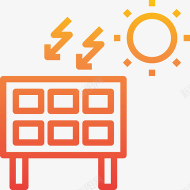 太阳能电池板工业17梯度图标图标