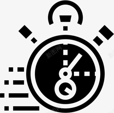 秒表21号自行车实心图标图标