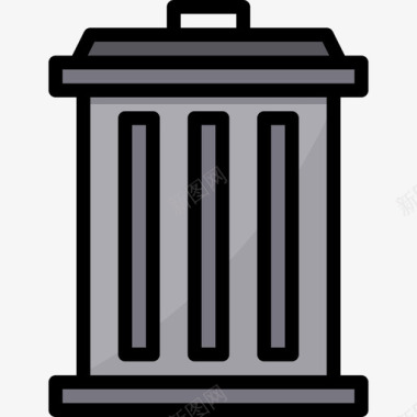 垃圾桶清洁51线性颜色图标图标