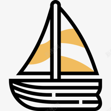 帆船夏威夷10号黄影图标图标