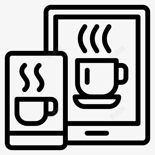 应用食品和餐厅智能手机图标svg_新图网 https://ixintu.com 咖啡店 应用 手机 技术 智能 概述 食品 餐厅