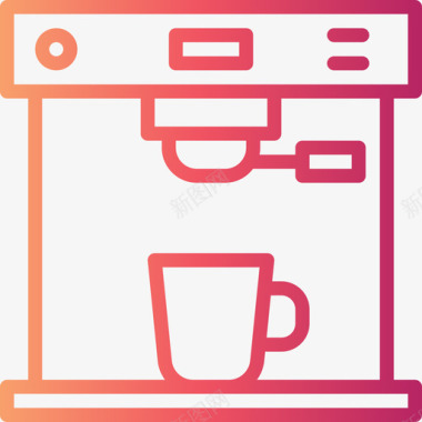 咖啡机咖啡49梯度图标图标