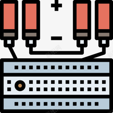 电气机器人工程6线性颜色图标图标