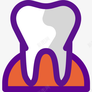 牙龈解剖学4线状颜色图标图标