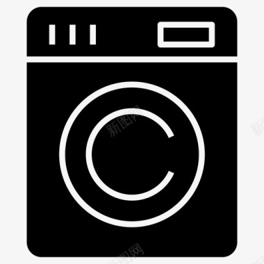自动洗衣机布洗机电器图标图标
