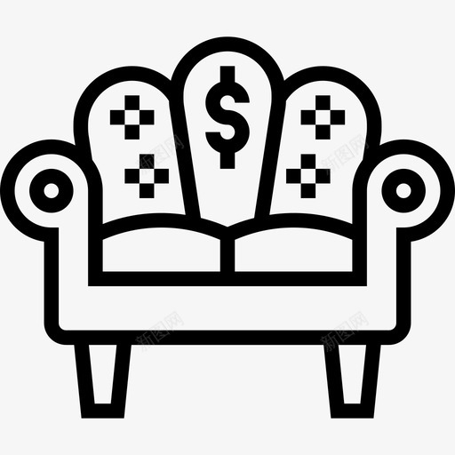 沙发当铺2线性图标svg_新图网 https://ixintu.com 当铺 沙发 线性