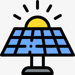 电池板标志太阳能电池板荷兰30线性颜色图标高清图片