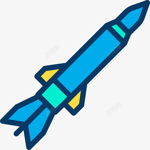火箭武器9线性颜色图标svg_新图网 https://ixintu.com 武器9 火箭 线性颜色