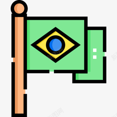 巴西巴西狂欢节19线性颜色图标图标