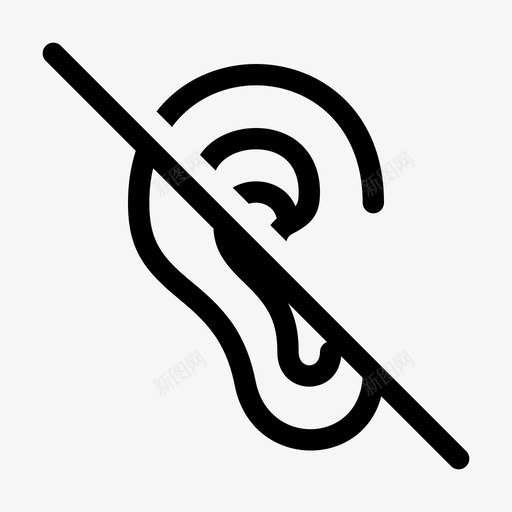 听觉障碍听力障碍聋哑图标svg_新图网 https://ixintu.com 人体 听力 听觉 器官 耳聋 耳鼻喉科 聋哑 障碍