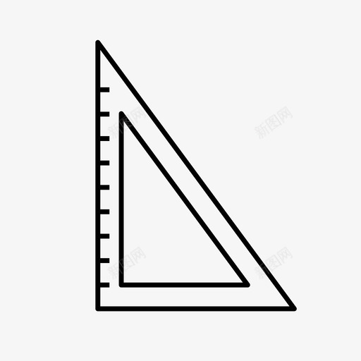 尺子数学测量图标svg_新图网 https://ixintu.com 三角形 学校 尺子 数学 测量
