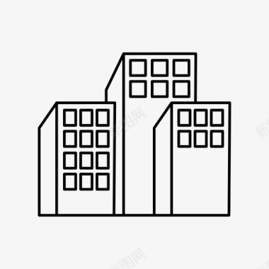 建筑建筑和城市办公室图标图标