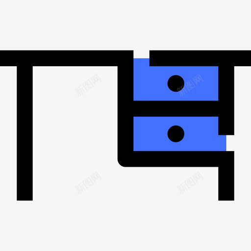 书桌56学校蓝色图标svg_新图网 https://ixintu.com 书桌 学校 蓝色