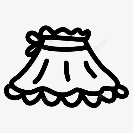 裙子服装涂鸦图标svg_新图网 https://ixintu.com 手绘 时尚 服装 涂鸦 裙子