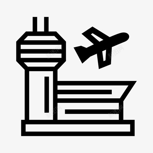 机场飞机商务图标svg_新图网 https://ixintu.com 交通 商务 旅游 机场 航站楼 飞机