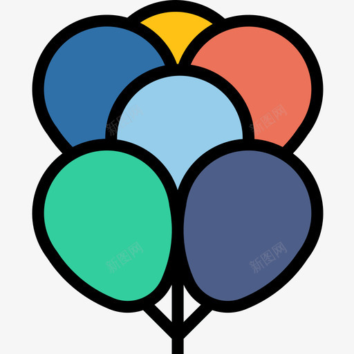 气球圣诞150线性颜色图标svg_新图网 https://ixintu.com 圣诞 气球 线性 颜色