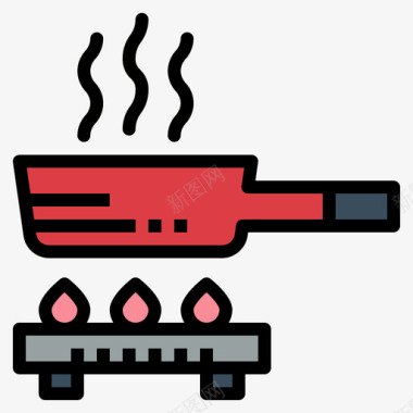 烹饪烹饪64线性颜色图标图标