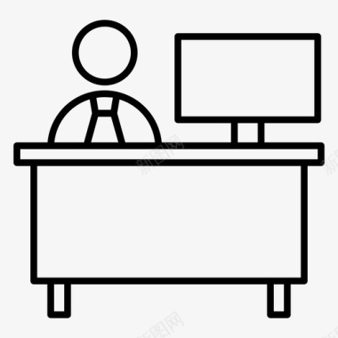 秘书商务办公桌图标图标