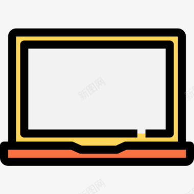 笔记本电脑商务必备元素4线性颜色图标图标