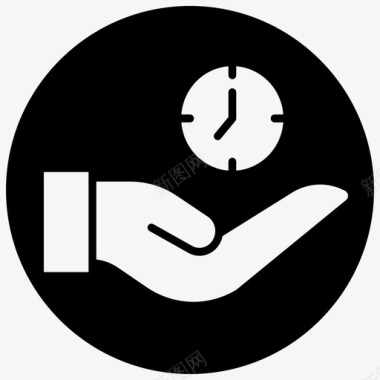 时钟交货时间人手图标图标