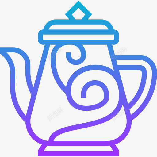 茶壶复古装饰22渐变色图标svg_新图网 https://ixintu.com 变色 复古 渐变 茶壶 装饰