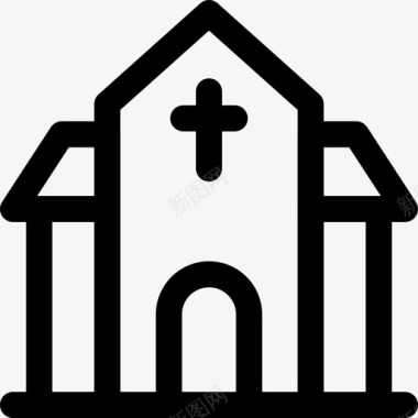 教堂建筑宗教图标图标