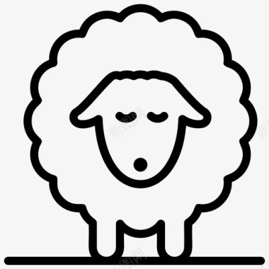 家养绵羊动物家养动物农场动物图标图标
