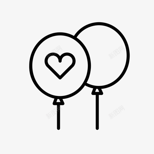 气球装饰爱情图标svg_新图网 https://ixintu.com 婚礼 情人节 气球 派对 爱情 装饰