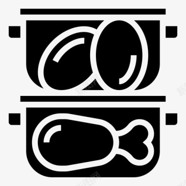 食品容器碗保存图标图标
