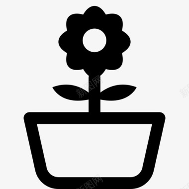 花盆装饰格拉达克图标图标