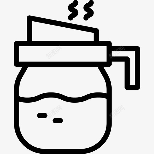 咖啡壶厨房工具17线性图标svg_新图网 https://ixintu.com 厨房工具17 咖啡壶 线性