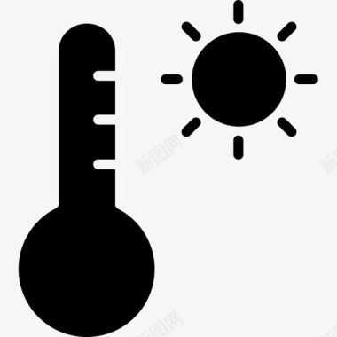 温度计夏季65实心图标图标