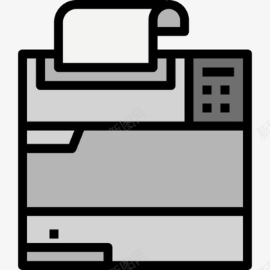 打印机电子设备8线性彩色图标图标