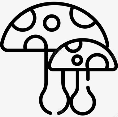 蘑菇丛林4线状图标图标