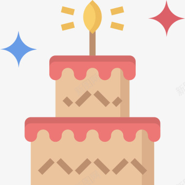 生日蛋糕派对64平的图标图标