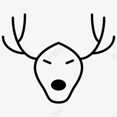 鹿头动物驯鹿图标图标