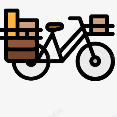 自行车八月交通4线颜色图标图标