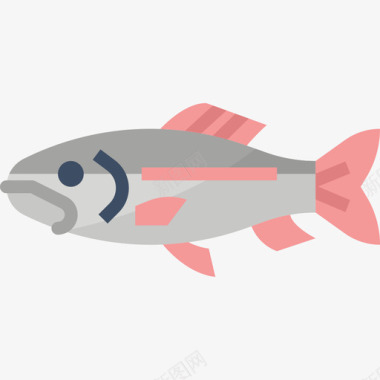 鳟鱼健康食品30扁平图标图标