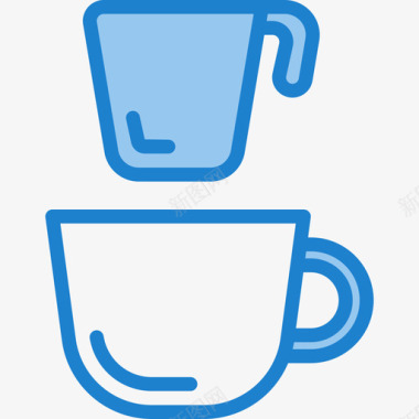 咖啡杯咖啡店76蓝色图标图标