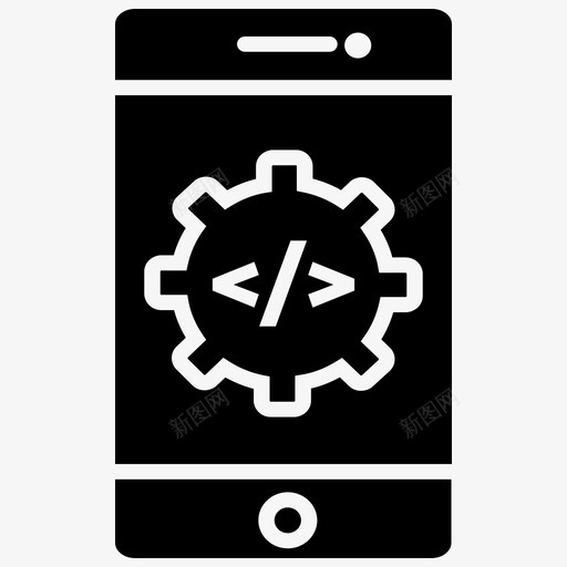 编码开发手机图标svg_新图网 https://ixintu.com 填充 开发 手机 智能 编码 脚本