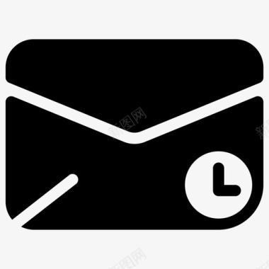 时钟邮件电子邮件信封图标图标
