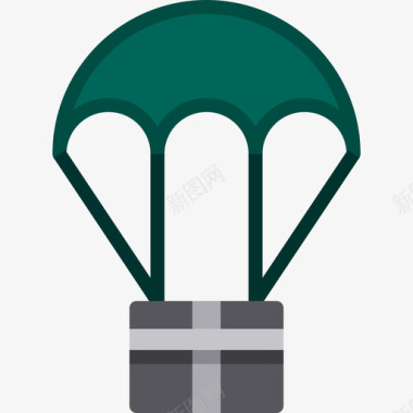 降落伞陆军10号扁平图标图标