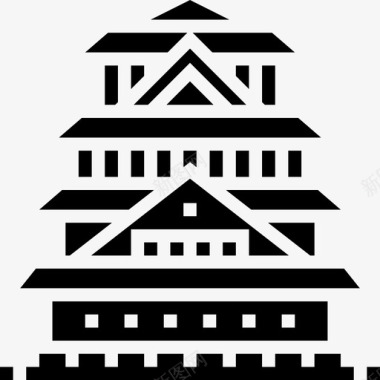 大阪城堡日本26铭文图标图标