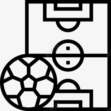 球场足球29直线图标图标