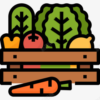 蔬菜超市28原色图标图标