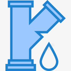 水管漏水漏水水管工4蓝色图标高清图片